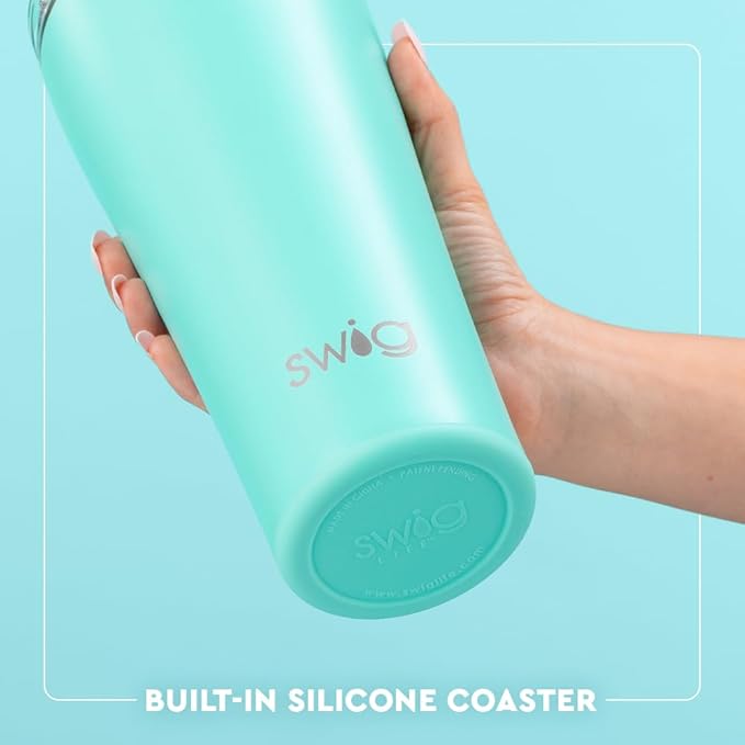 Swiglife 32oz Insulated Tumbler, Travel Coffee Tumbler with Lid, Cup Holder Friendly Travel Coffee Mug, Stainless Steel with Lid (Busy Bee)