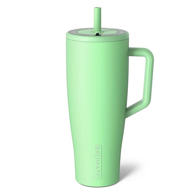 BrüMate Era 40 oz Tumbler with Handle and Straw | 100% Leakproof Insulated Water Bottle Tumbler with Lid and Flexible SoftSip Straw | Made of Stainless Steel | Cup Holder Friendly | 40oz (Kiwi)
