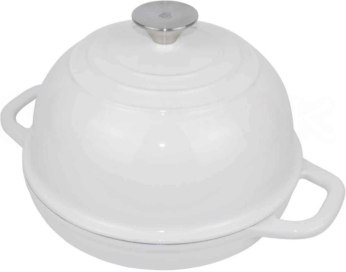 Dutch Oven for Bread Baking Bread Oven for Sourdough Bread Baking, Enameled Cast Iron Dutch Oven Pot with Lid 5 qt Cast Iron Bread Pan, White