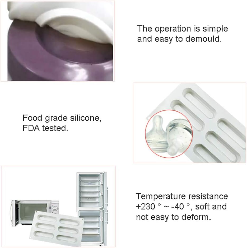 OCPO KITCHEN Eclair Silicone Mold for Baking Mousse Cake, French Dessert, Pastry, Chocolate, Ice Cream, Cake Decoration Mold, 3D Concave Eclair Shape (6-Cavity)