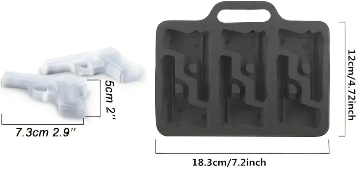 Pistol Ice Cube Mold Ice Cube Tray Mold Ice Cream Maker Chocolate Cake Baking Cakesicle Molds 3D Gun Shape Cold Drink DIY Whiskey Wine Ice Maker Accessories