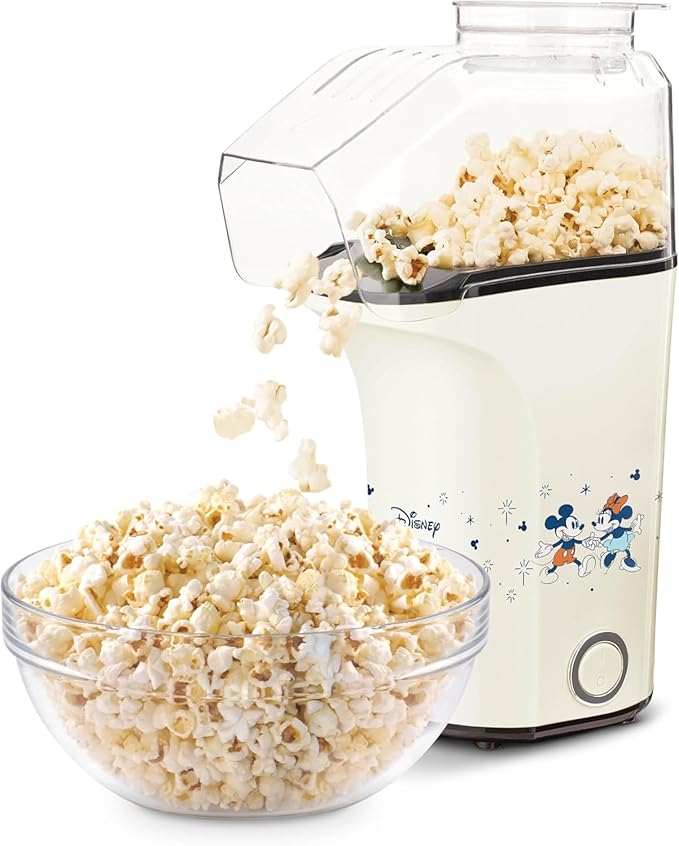 Disney DASH Fresh Pop Popcorn Maker - Oil-Free, Air Popcorn Popper - With Measuring Cup & Recipe Guide - Perfect for Movie Nights - 16 Cups, Mickey & Minnie Design