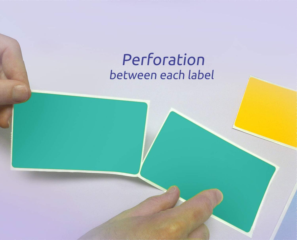 NextDayLabels 500 Rectangle Stickers (3" x 5") - Color Coding Labels Roll - Moving Labels for Boxes, Colored Inventory Stickers for Packing, Organizing, and Storage (Teal)