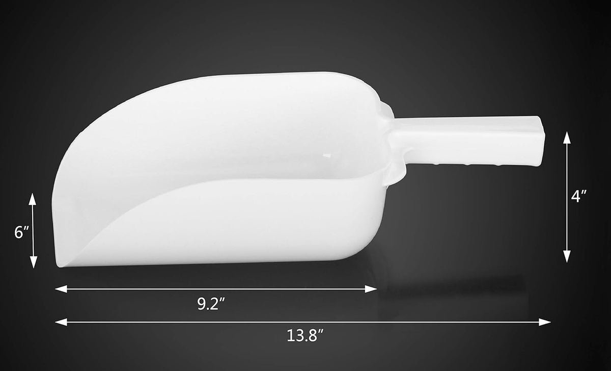 New Star Foodservice 34486 Polycarbonate Plastic Utility Ice Scoop, White, 64-Ounce