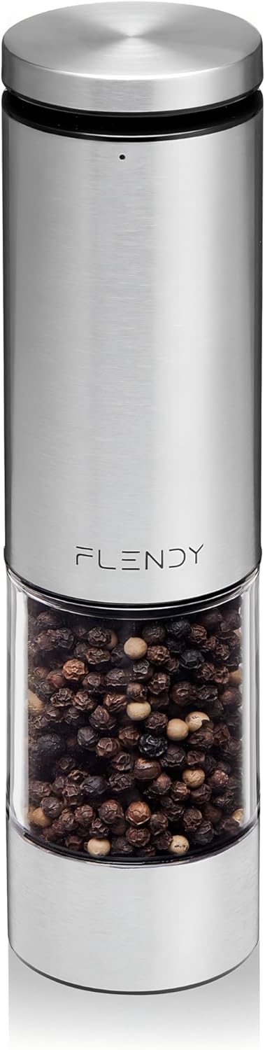 Electric Salt or Pepper Grinder Rechargeable, Automatic Salt or Pepper Grinder with Oversized Top Button, Stainless Steel Electric Salt or Pepper Shaker