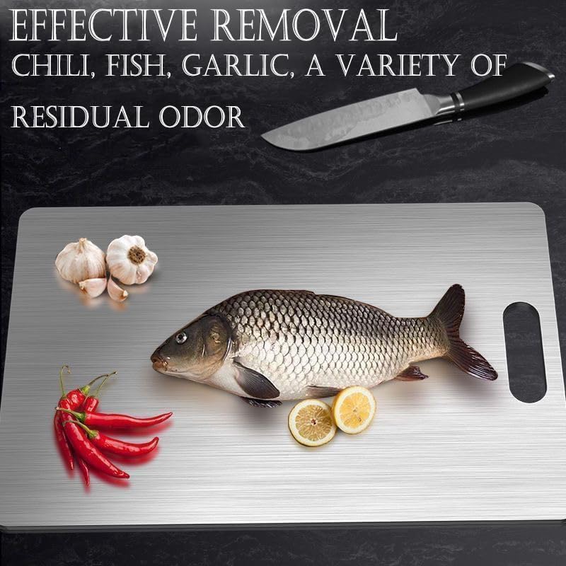 Titanium Cutting Boards for Kitchen - 100% Pure Titanium Cutting Board - Double Sided Food Grade Quality Cutting Boards - Easy to Clean and Store (14"L x 10"W)