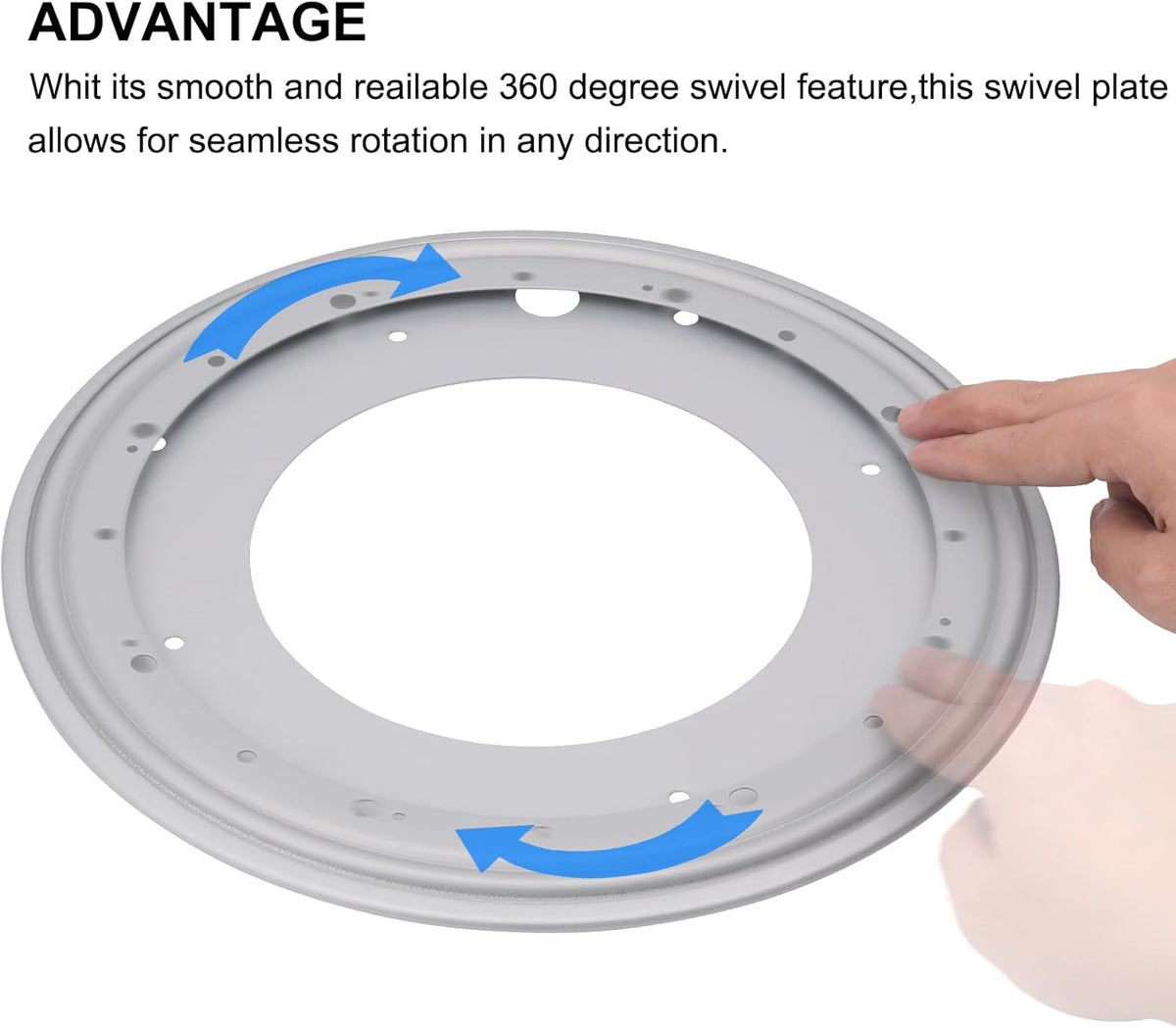 12Inch Round Lazy Susan Turntable Bearing Plate, Rotating Swivel Base with 1000lbs Load Capacity, Turntable Base for Serving Tray, Kitchen