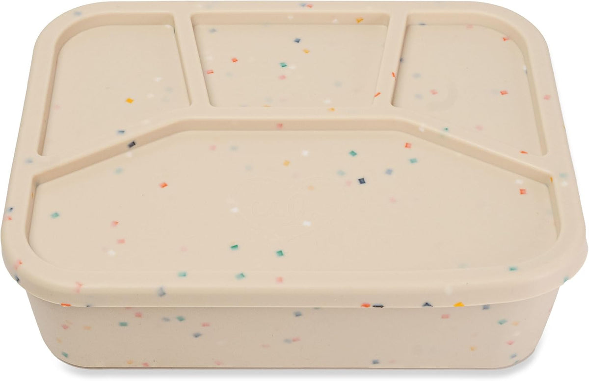 Ullabelle Leak Proof Bento Box Food-Grade Silicone Bento, BPA, Phthalate, Lead, & PVC Free - Bento Lunch Box for Daycare, Kids, & Adults - Leak Resistant Sets With Lids Snack Box Container (Beige 4)
