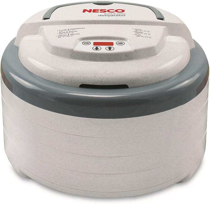 Nesco FD-79 Snackmaster Pro Digital Food Dehydrator for Snacks, Fruit, Beef Jerky, Meat, Vegetables & Herbs, Gray, 4 Trays, 1 Count (Pack of 1),Grey
