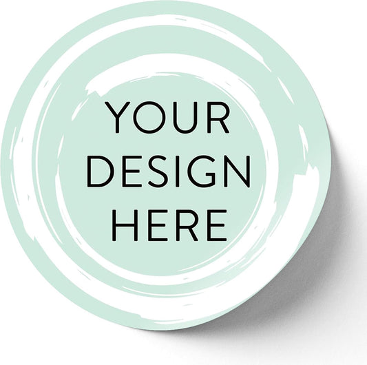 100 Custom Vinyl Stickers - Upload Your own Image, Text, Design, Logo - Personalized Logo Labels for Handmade, Packaging, Bottle, Jars, Candle, Brand Stickers (Mint, 6x6)