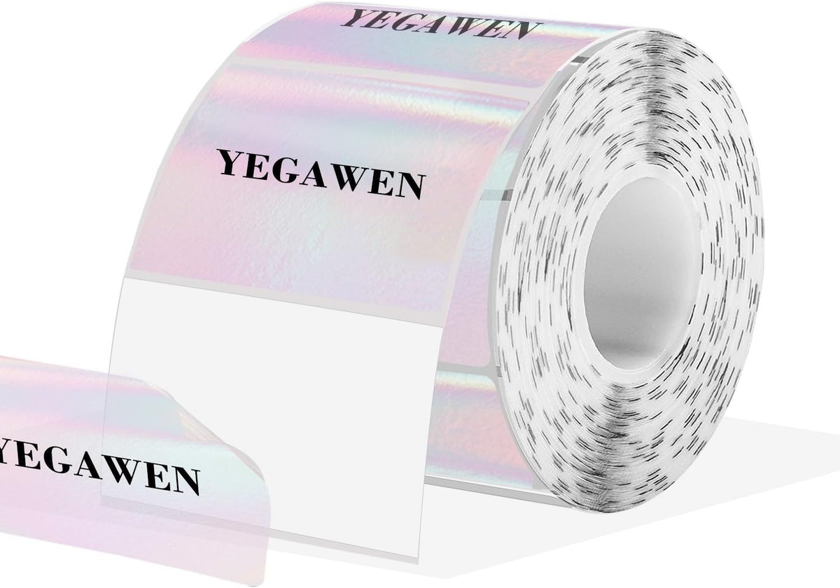 3x2 Inch Transparent Thermal Labels Stickers, Holographic Transparent Pink Direct Thermal Labels, Self-Adhesive Clear Waterproof Stickers for Logo Design- 200 Sheets