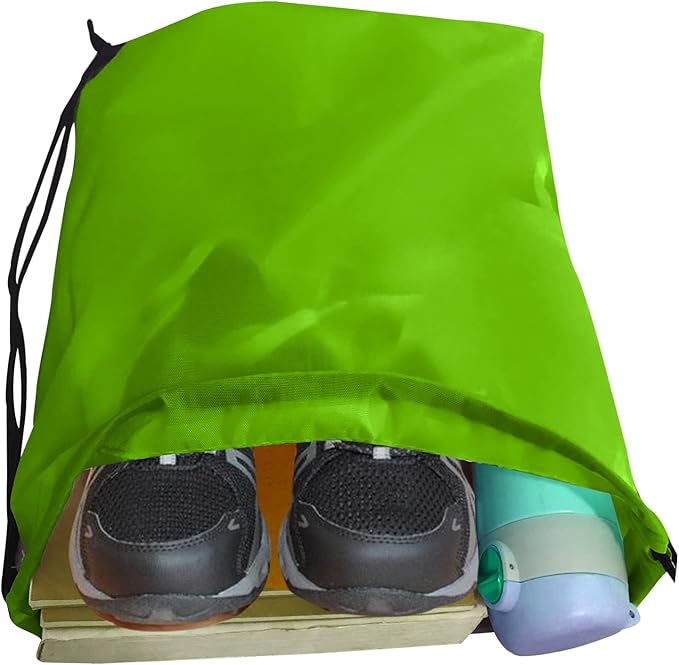 Drawstring Bags 28 PCS Drawstring Backpack Bulk String Backpack Cinch Bag Sackpack for Men Women Gym (Green)