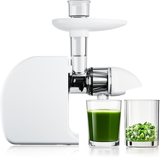 MegaWise Cold Press Slow Masticating Juicer – Quiet Cold Press Technology, Dual-Speed Modes, High-Yield Fruit & Vegetable Extractor, Quick-Clean Parts, White