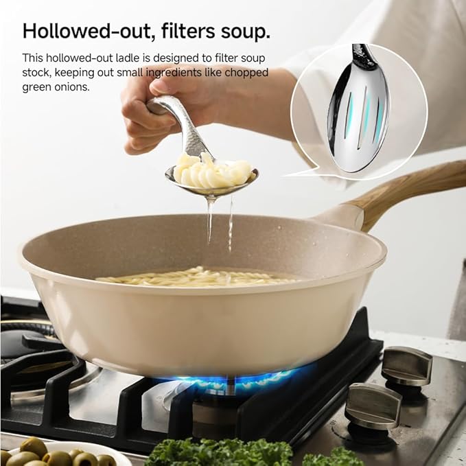 Stainless Steel Serving spoons set with Slotted Spoon.Serving Spoon and Perforated Spoon kitchen cooking serving utensils set