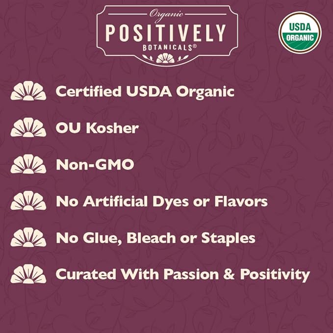 Organic Positively Botanicals Company, Nettle Leaf Herbal Tea Bags, 20 Count