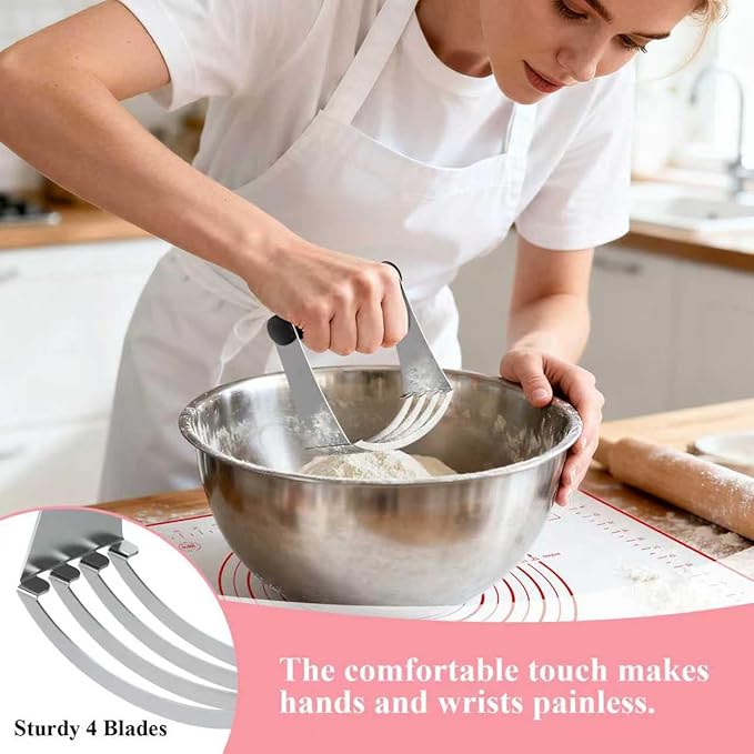 Biscuit Cutter, Silicone Pastry Dough Baking Mat Set, Baking Tools and Accessories Kit (4 Pcs/Set)