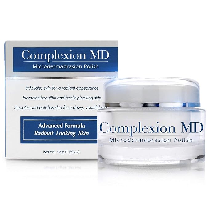 Complexion MD Exfoliating Face Scrub (1.69 oz) - Aquallure Apple Stem Cell Rejuvenating Serum (1 oz) - Anti Aging - Pore Refining Microdermabrasion - Green Tea, Peptides & Hyaluronic Acid (2 items)