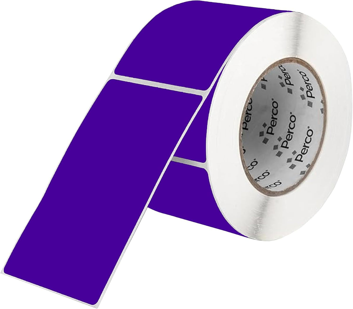 Perco Purple Labels 3x5 Inch 500 Stickers/Roll with Easy Peel Perforation and Strong Adhesion for Inventory Management, Color Coding, Moving Boxes, Retail, Organizing & Crafts – Made in USA