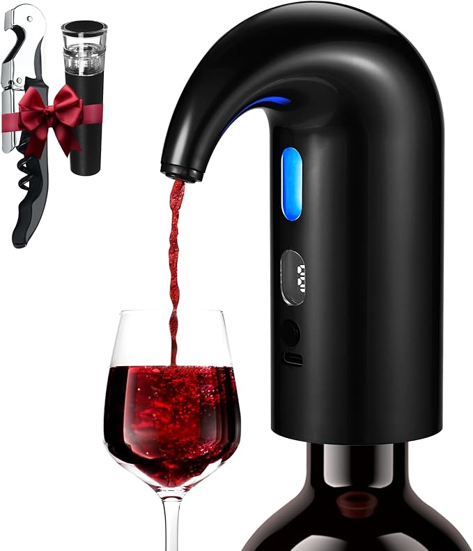 3-in-1 Electric Wine Aerator, Decanter & Dispenser Set – USB Rechargeable Automatic Wine Pourer, Ideal Gift for Wine Lovers