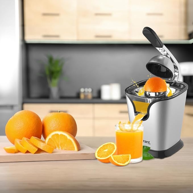 Courant Premium Citrus Juicer Electric | Powerful 160W Motor, Square Design, Soft-Grip Handle, Anti-Drip Spout, Auto Juicing,Stainless Steel Dishwasher-Safe Parts, Cord Storage for Easy Cleanup