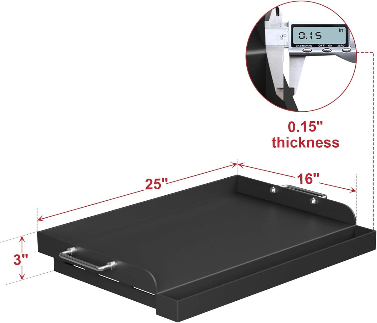 Griddle for Gas Grill, 25" x 16" Flat Top Grill Plate for BBQ Gas Stove Charcoal, Nonstick Coating Cooking Flat Top Griddle Plate Insert for Camping Tailgating
