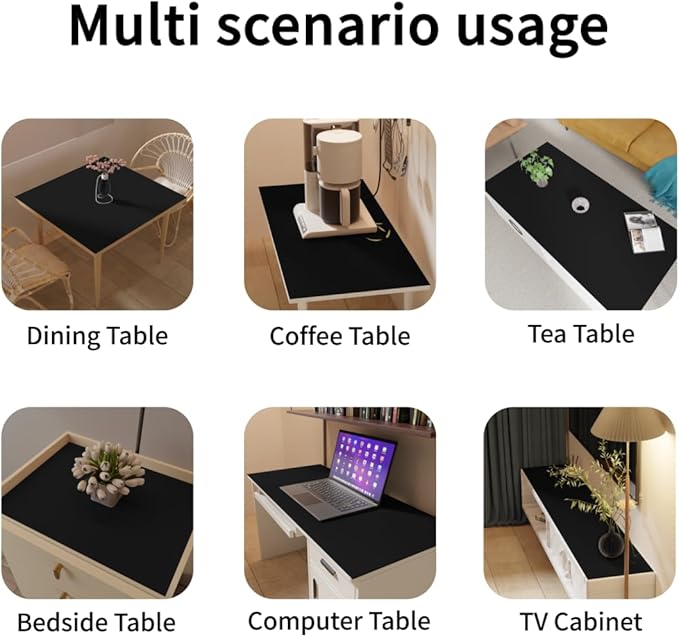 Dining Table Cover Protector for Dining Room Table - Can Be Used On Both Sides Waterproof and Easy to Clean Good Flatness Used for Dining Table(Black+Black 44x78)