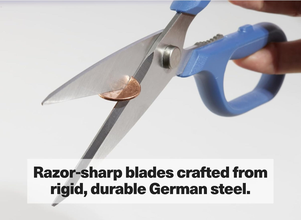 Misen Heavy Duty Kitchen Shears - Comfortable Ambidextrous Scissors for Meat, Poultry, Herbs & More - Easy to Clean - German Stainless Steel - Small | Green