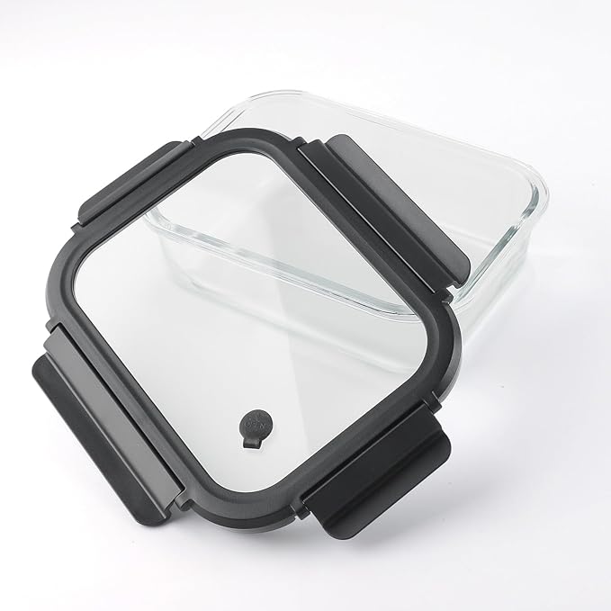 BYLWORKOUT Glass Meal Prep Containers 3 Pack | Borosilicate Food Storage Containers with Airtight Leak-Proof Vented Lids | Microwave, Oven, Freezer & Dishwasher Safe Glass Lunch Boxes for Kitchen