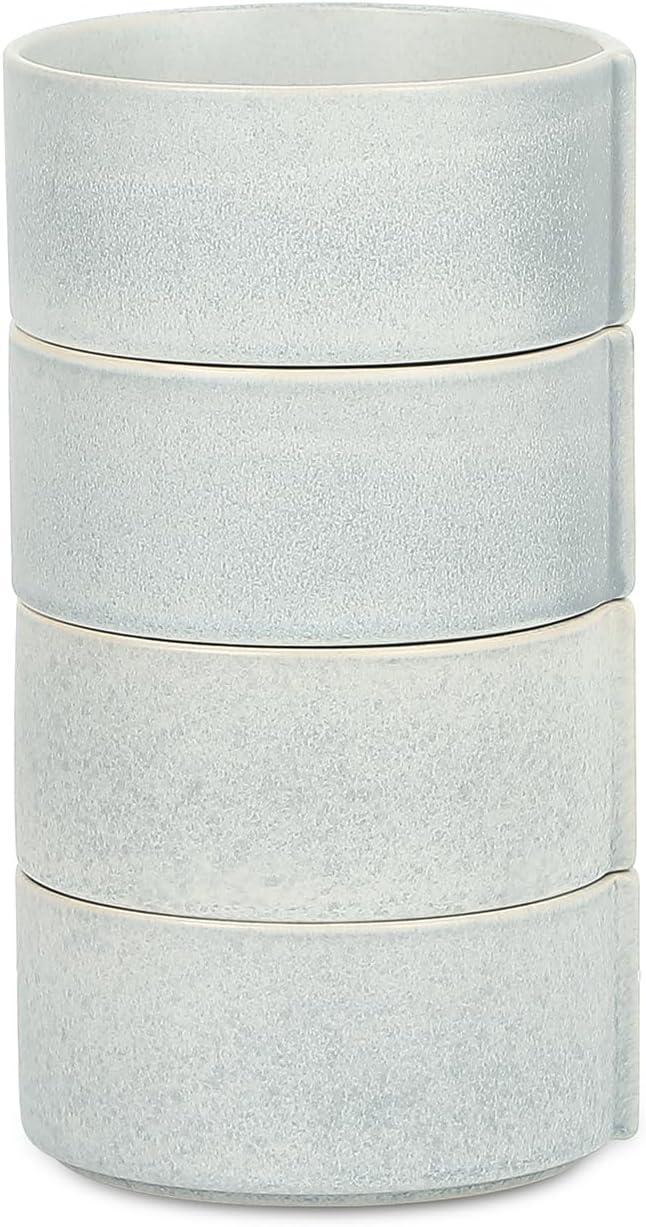 Stone Lain Bao 4-Piece Bowl Set Stoneware, Blue-Grey
