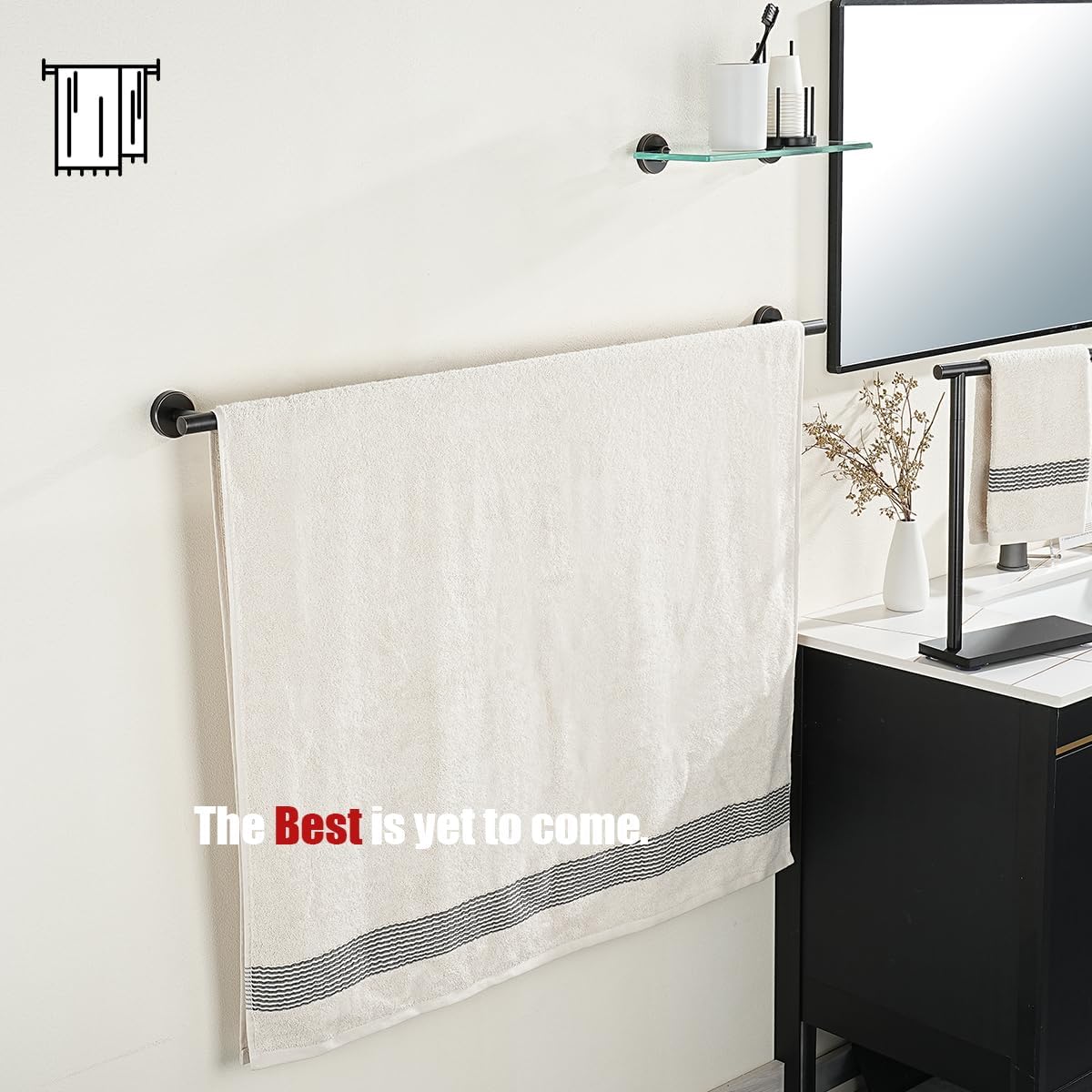 JQK Bath Towel Bar Oil Rubbed Bronze, 39 Inch 304 Stainless Steel Thicken 1mm Single Towel Rack for Bathroom, Towel Holder ORB Wall Mount, Useable Length 36 Inch, TB110L36-ORB
