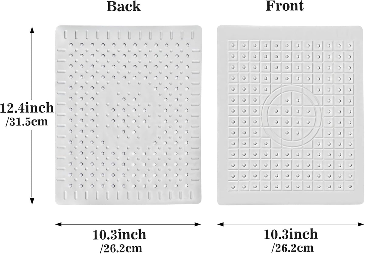 Kitchen Sink Mat, Dish Drying Mat, Sink Protector Mats for Bottom of Kitchen Sink, Fast Draining Sink Mats with Grid, 2 Pack White