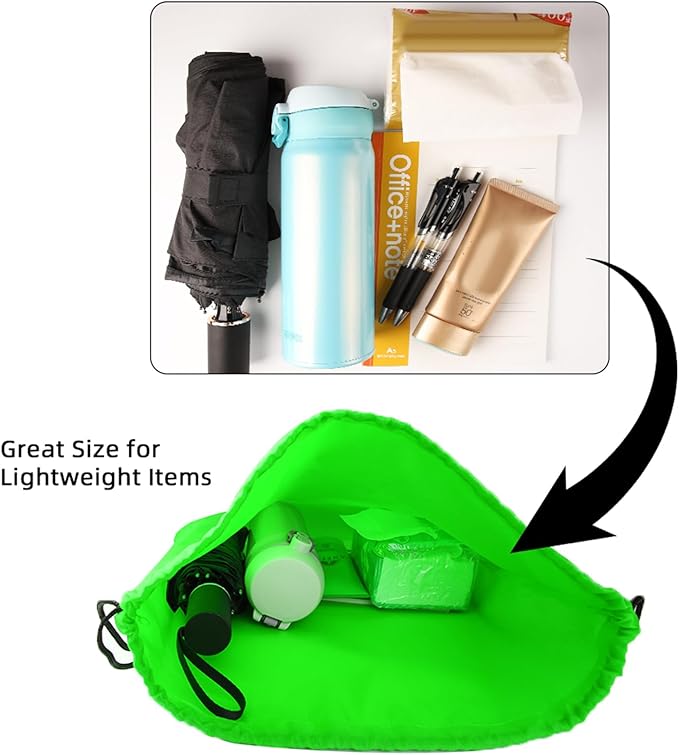 GoodtoU Drawstring Bags, Nylon Backpacks - Draw String Gym Bags for Sport, Traveling, Team (Green, 128Pcs)