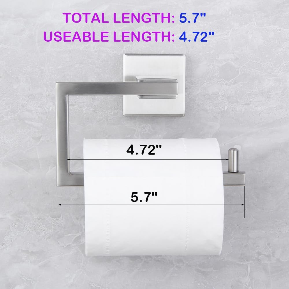 SUS304 Stainless Steel Bathroom Toilet Paper Holder Kitchen Washroom Tissue Roll Dispenser Wall Mounted Rustfree 5-inch TP Holder Brushed Finish