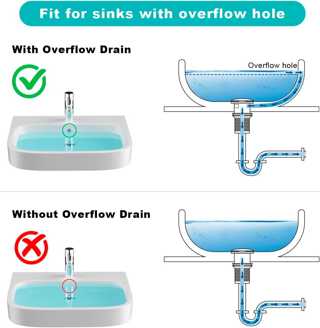 Bathroom Sink Stopper P-Trap Complete Set, Adjustable 1-1/4 Bottle Trap Sink Drain Kit Tube and Pop Up Drain Stopper Set with Overflow, Antique
