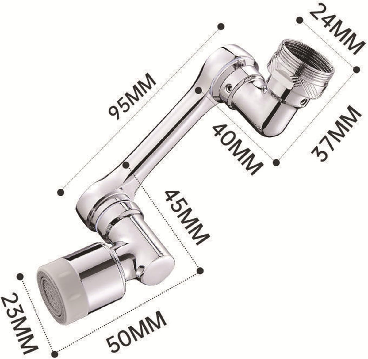 1080° Swivel Faucet-Extender Sink, Splash Faucet Sprayer Aerator, Wash Hand/Hair/Face, Bathroom & Kitchen Sink with 2 Water Outlet Modes,Silver,2Pcs