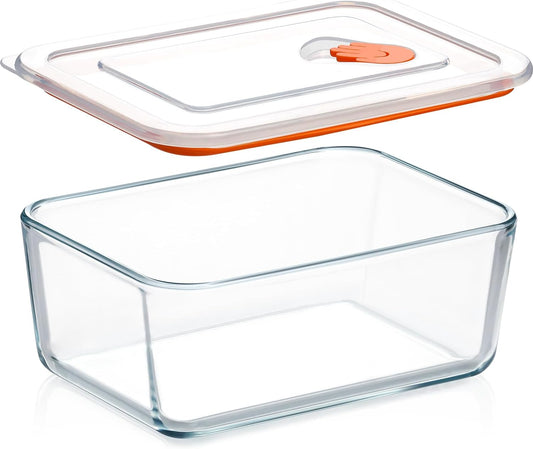 NUTRIUPS MIni-1.2QT Small Glass Baking Dish with Lid,（7×5 inches）Deep Rectangular Baking Dish for Oven