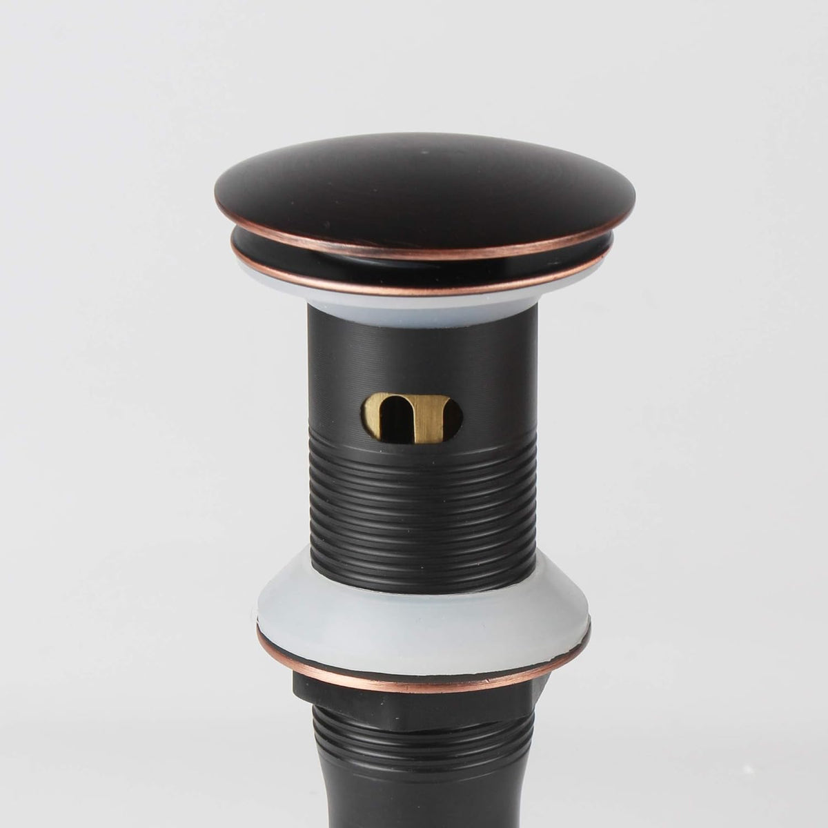 Oil Rubbed Bronze Pop Up Sink Drain, Vanity Bathroom Vessel Lavatory Faucet Detachable Basket Drain Stopper, ORB with Overflow