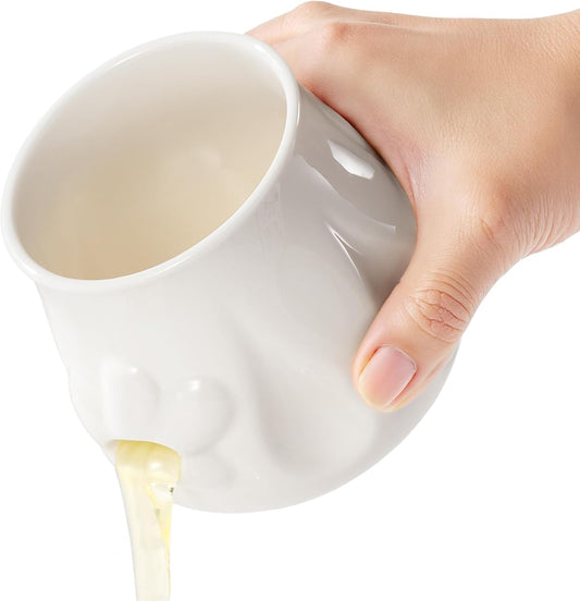 Li&Zhao Egg Yolk Separator, Ceramics Cute Egg Separator White Separator, Practical Household Small Egg Filter Splitter, Suitable for Kitchen Baking Egg Yolk Separator