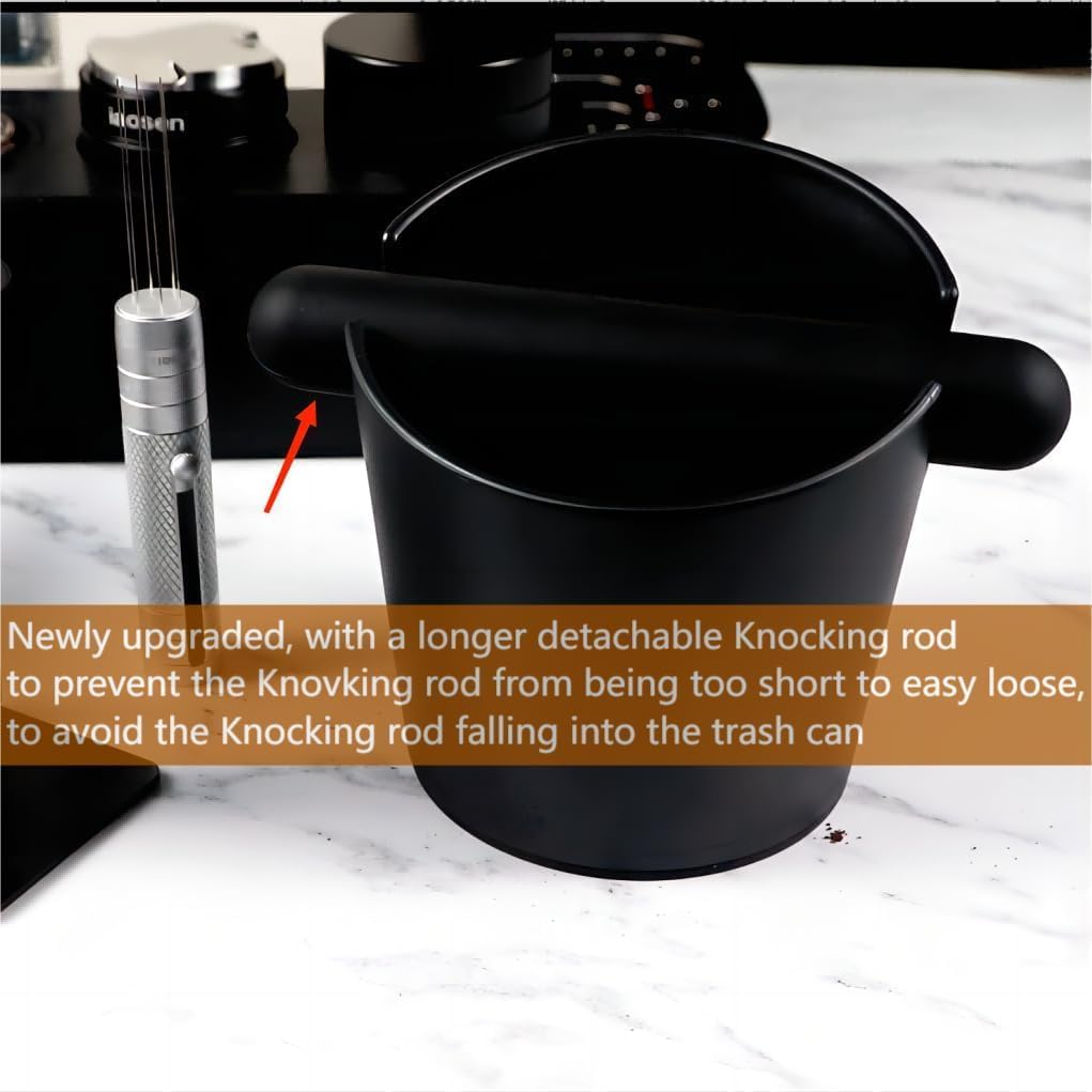 5inch Knock Box Espresso Knock Box Silicone coffee Tamper Mat Espresso Machine Accessories Set of 2 with Removable Knock Bar and Anti-Slip Base for Home Office Barista Tools for Bar Shop