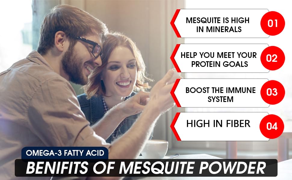 Mesquite Powder USDA Certified Non GMO, Vegan Protein Superfood Natural Fiber - Perfect for Smoothies and Baking 16 Ounces (1 Pound (Pack of 2))