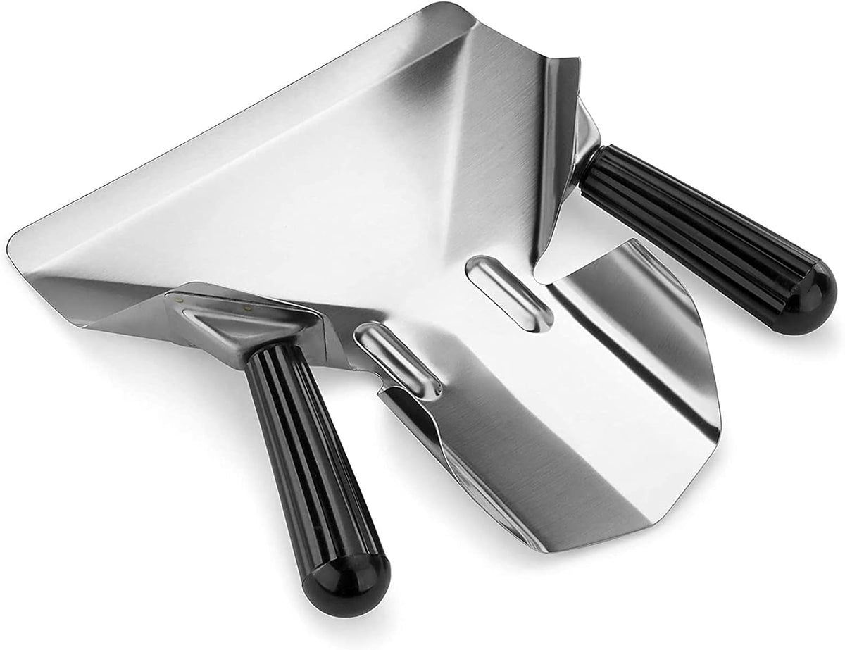Stainless Steel Dual Handle French Fry Bagger Scoop Chip Popcorn Bagger Ice Candy Snacks Desserts Scooper with Removable Right Handle
