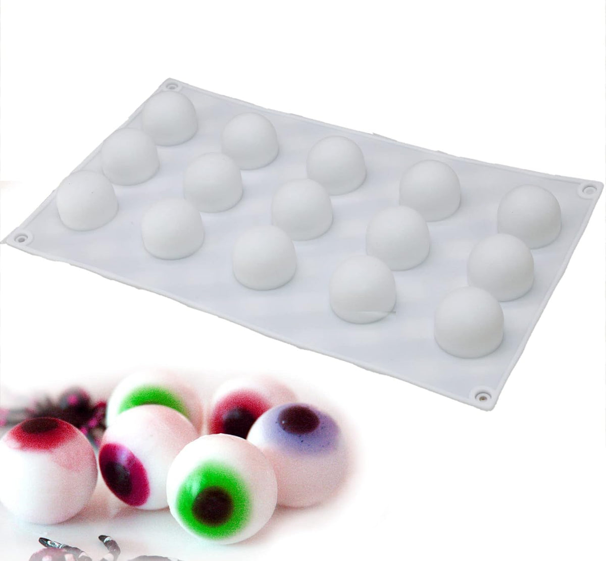 X-Haibei 3D Ice Ball Eyeball Chocolate Bath Bomb Round Soap Candy 1inch Maker Mold Silicone