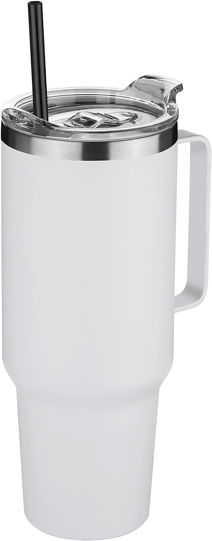 HASLE OUTFITTERS 40 oz Stainless Steel Tumbler with Handle, Vacuum Insulated Tumblers Bulk, Reusable Double Wall Travel Coffee Mug, Durable Powder Coated Water Bottle(White, 1)