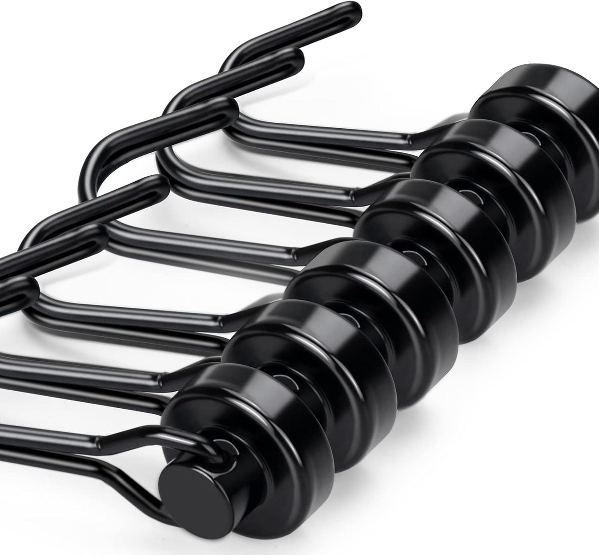 E BAVITE Swivel Swing Black Magnetic Hooks, 30lbs Strong Neodymium Magnet Hook with Epoxy Coating for Refrigerator, Cruise,BBQ Grill Tools, 2.36in in Length, Pack of 10