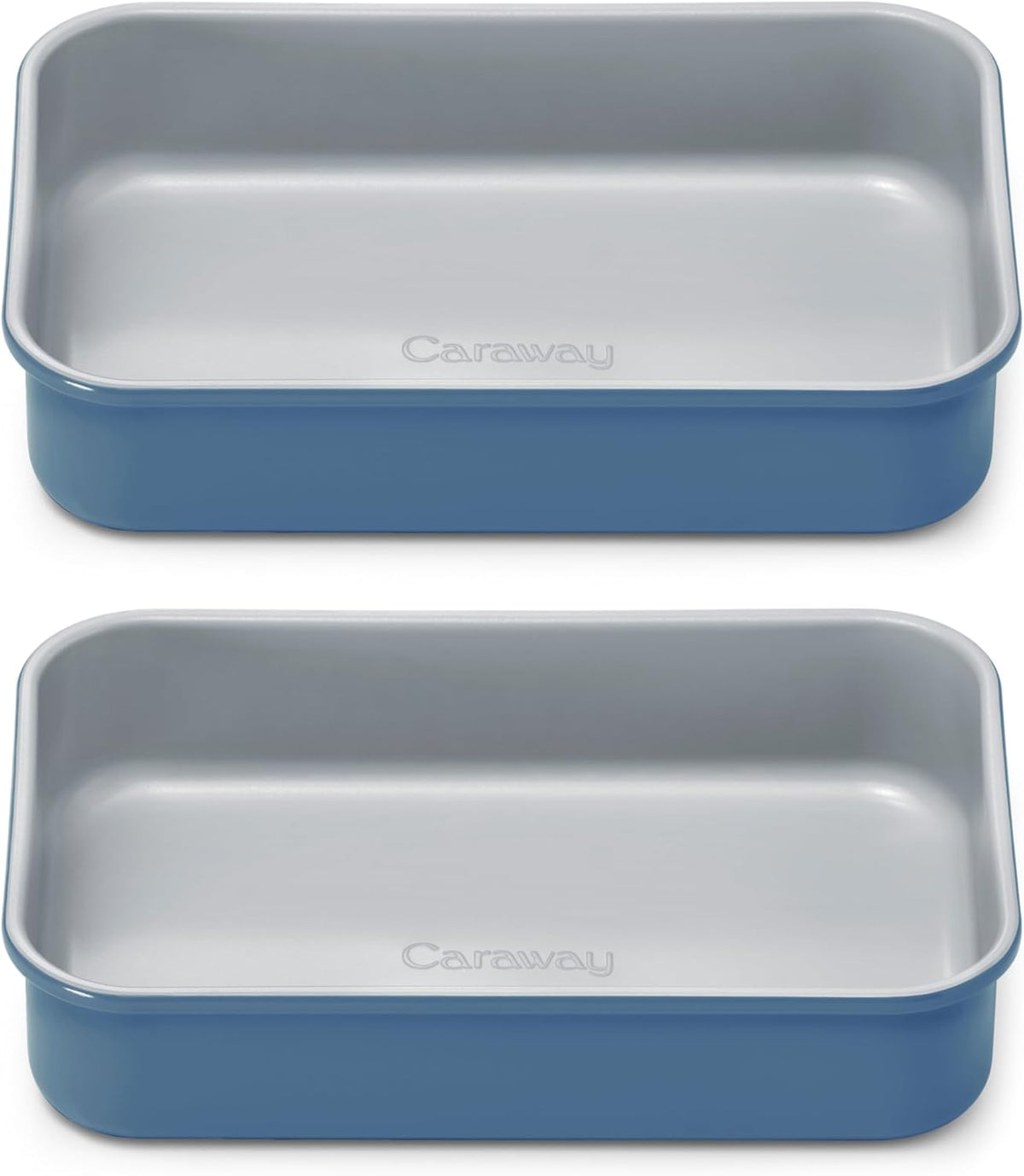 Caraway Nonstick 9” x 6.5” Small Rectangle Baking Pan Duo – Non-Toxic, PTFE & PFOA Free – Aluminized Steel Core – Deep Ceramic Baking Pan for Casseroles, Lasagna & More - Slate
