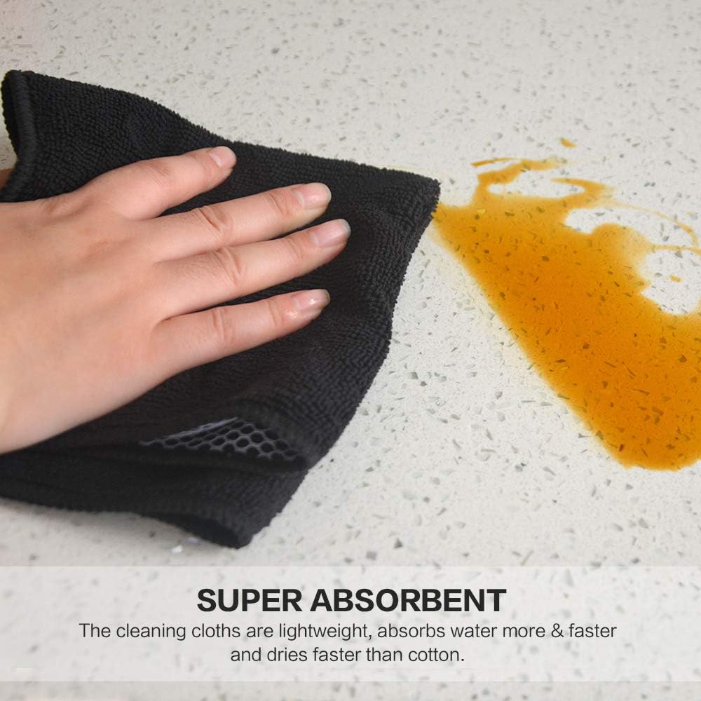 SINLAND Microfiber Dish Cloth for Wshing Dishes Dish Washing Rags Best Kitchen Washcloth Cleaning Cloths Poly Scour Side 12inchx12inch 5 Color Assorted 10 Pack