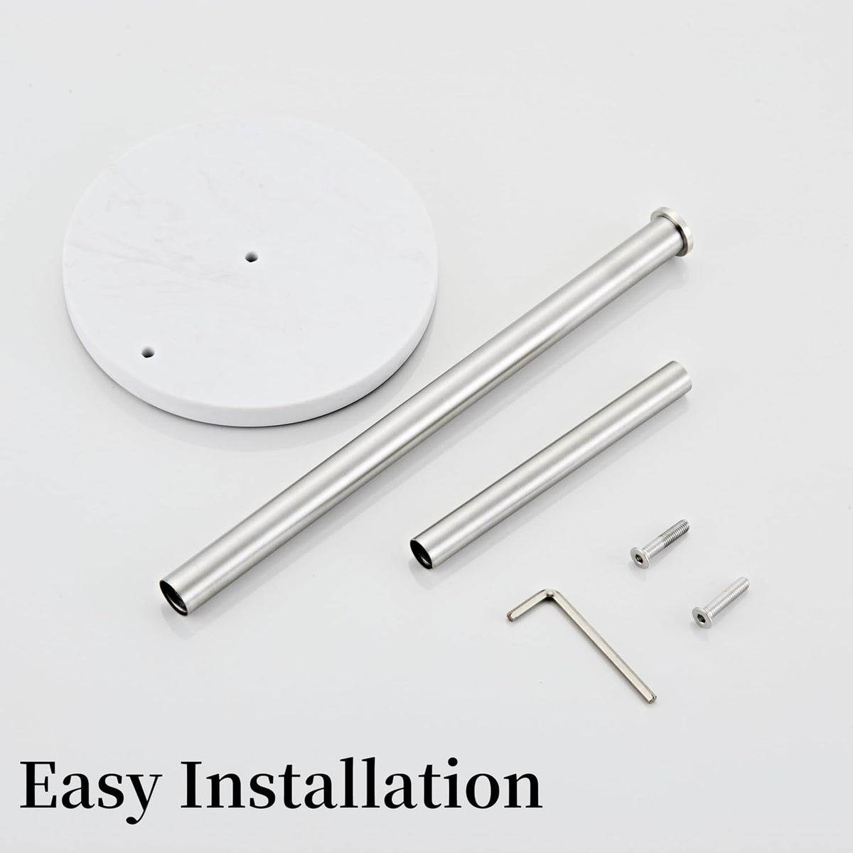 Brushed Nickel Paper Towel Holder,Stainless Steel Paper Towel Holder for Kitchen Roll Organize, Standard or Jumbo-Sized Roll Paper, Countertop Roll Dispenser with Marble Base