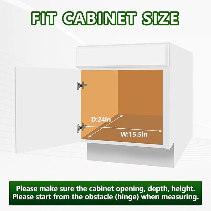 LOVMOR Pull Out Cabinet Organizer 14"W x 21"D, Kitchen Cabinet Pull Out Shelves Slide Out Storage