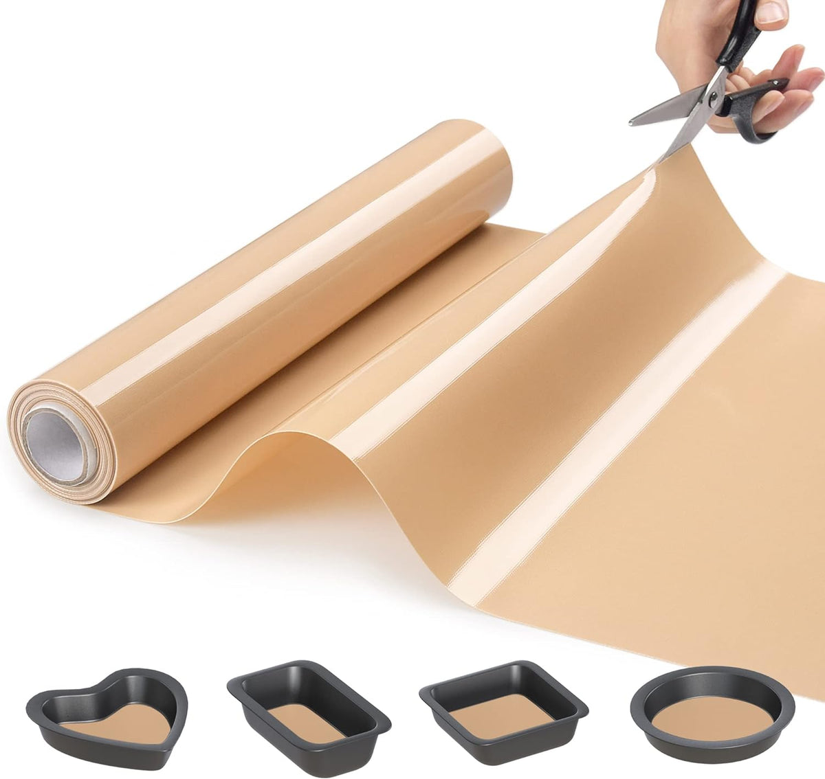 Silicone Baking Mat Roll - Best German Silicone - Non-slip Silicone Pastry Mat, Non-Stick Reusable Air Fryer Linner, Counter Mat, Oven Liner, Freeze Dryer Mat - 12IN x 10.7FT