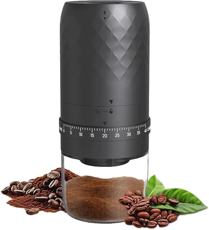 Coffee Grinders for Home Use,Portable Burr Coffee Bean Grinder Electric with Cleaning Brush,10 Cups Per Charge,Espresso Grinder for Travel, Camping, Home & Office.